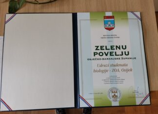 ZELENA POVELJA OSJEČKO-BARANJSKE ŽUPANIJE UDRUZI STUDENATA BIOLOGIJE “ZOA” (26.4.2021.)