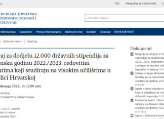 Natječaj za dodjelu 12.000 državnih stipendija