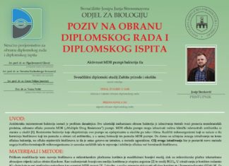 Obavijest o obrani diplomskog ispita studenta Josipa Stankovića