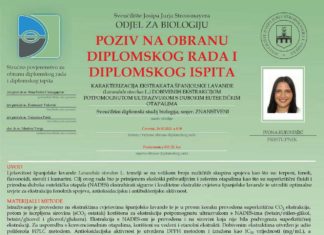 Obavijest o obrani diplomskog ispita studentice Ivone Kujundžić