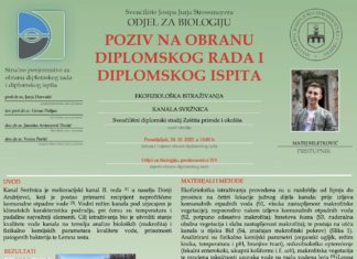 Obavijest o obrani diplomskog ispita studenta Mateja Seletkovića