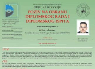 Obrana diplomskog ispita studenta Dine Aleksandrića
