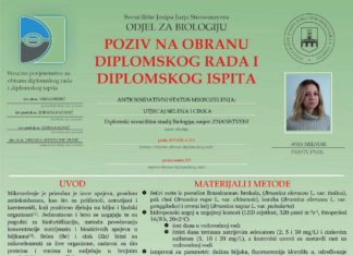 Obavijest o obrani diplomskog ispita studentice Anje Melnjak
