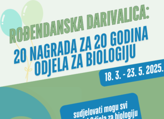 Rođendanska darivalica 20 nagrada za 20 godina Odjela za biologiju