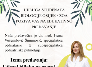 Pozivamo vas na edukativno predavanje u organizaciji Udruge studenata biologije Osijek – ZOA