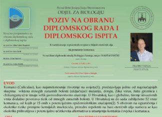 Obavijest o obrani diplomskog ispita studenta Franka Vadlje