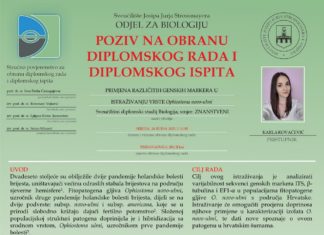 Obavijest o obrani diplomskog ispita studentice Karle Kovačević