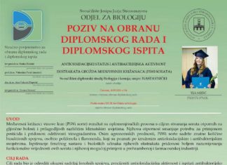 Obavijest o obrani diplomskog ispita studentice Tee Mršić