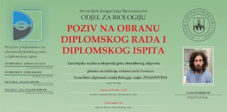 Obavijest o obrani diplomskog ispita studenta Lovre Nedeljkovića