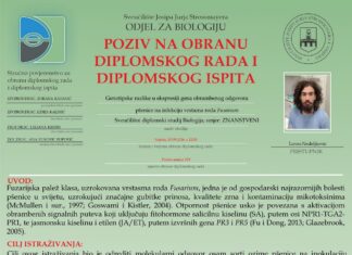 Obavijest o obrani diplomskog ispita studenta Lovre Nedeljkovića