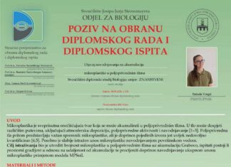 Obavijest o diplomskog ispita studentice Rafaele Vorgić