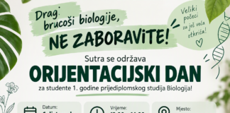 Dragi brucoši biologije, vidimo se sutra na Orijentacijskom danu!